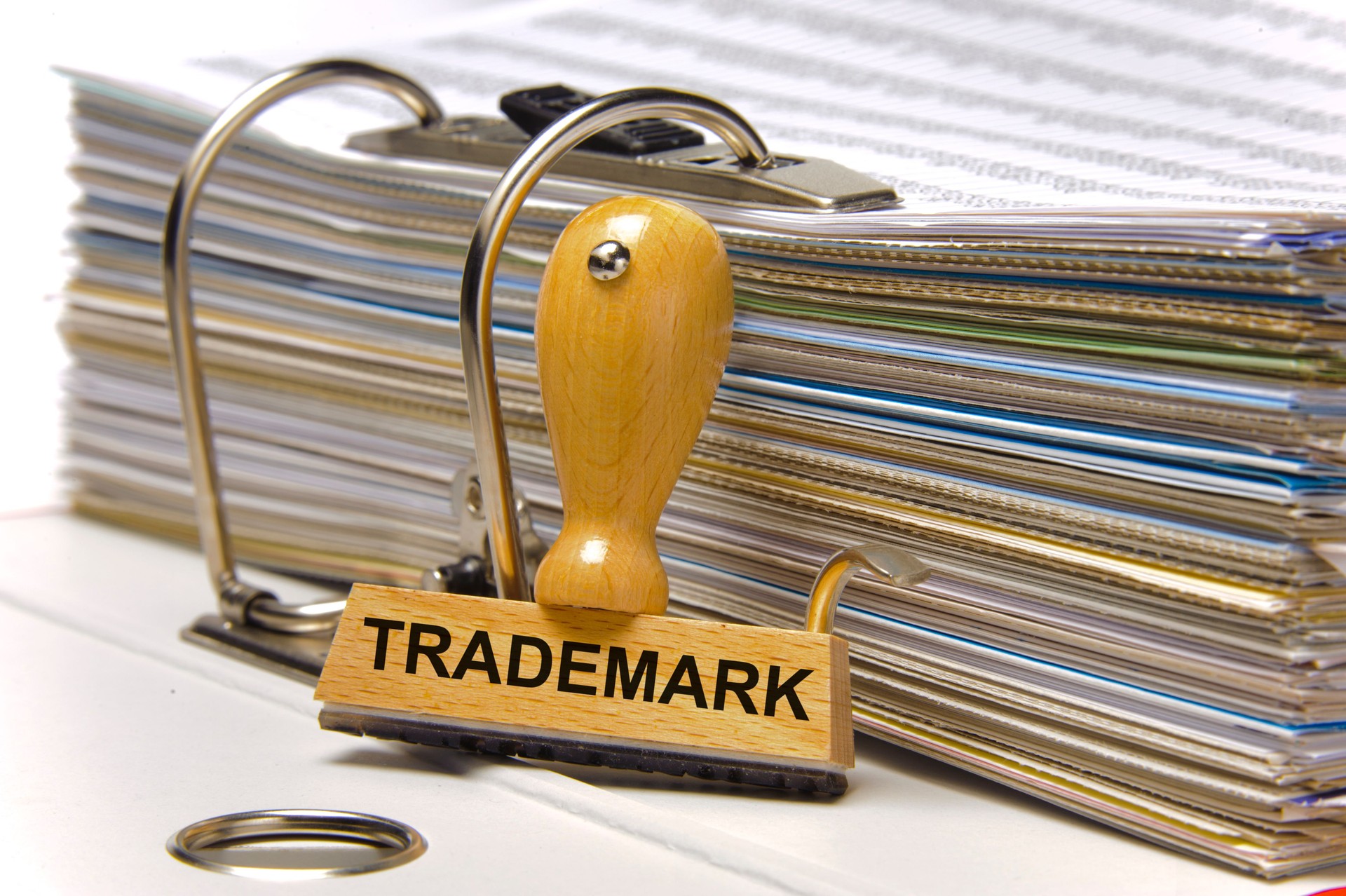 trademark printed on rubber stamp